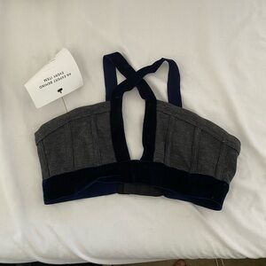 T BY ALEXANDER WANG Velvet Trimmed Crop Top